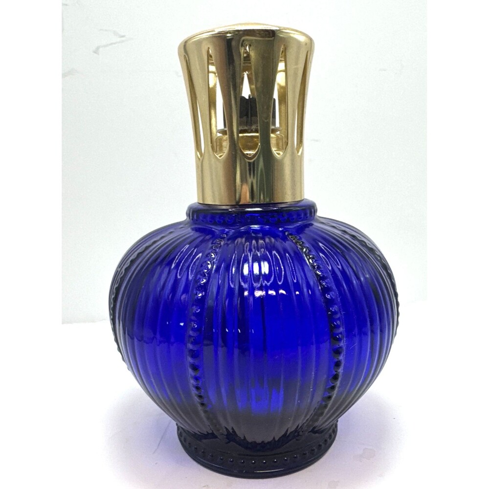 Lampe Berger Paris Oil Diffuser Lamp Colbalt Blue Glass Fragrance France Rare
